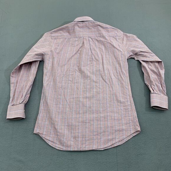 Peter Millar Button Down Shirt Mens Medium Cotton Tattersall Plaid Long Sleeve - Picture 12 of 16